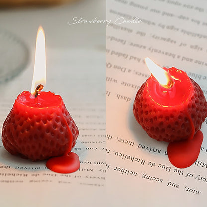 1PC/4PCS Strawberry Decorative Aromatic Candles Soy Wax Scented Candle for Birthday Wedding Candle