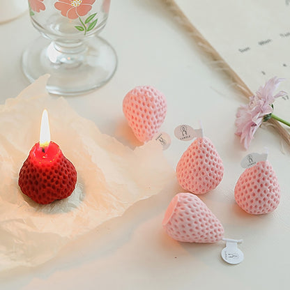 1PC/4PCS Strawberry Decorative Aromatic Candles Soy Wax Scented Candle for Birthday Wedding Candle