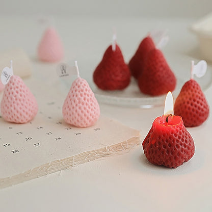 1PC/4PCS Strawberry Decorative Aromatic Candles Soy Wax Scented Candle for Birthday Wedding Candle