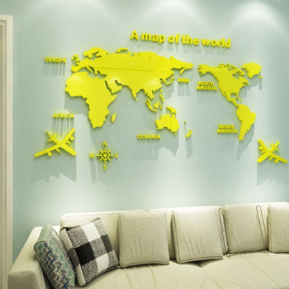 World Map Acrylic 3D Solid Crystal Bedroom Wall With Living Room Classroom Stickers Office Decoration Ideas