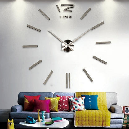 Big acrylic mirror wall clock brief diy quartz watch