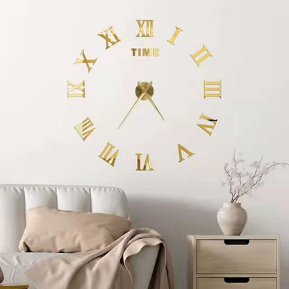 2022 New 3D Roman Numeral Acrylic Mirror Wall Clock Sticker Fashion DIY Quartz Clocks Watch Home Decoration Living Room Stickers