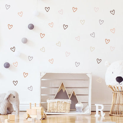 36pcs Heart Shape Trendy Boho Style Wall Stickers Bohemian Wall Decals for Living Room Bedroom Nursery Room Kids Room Home Decor