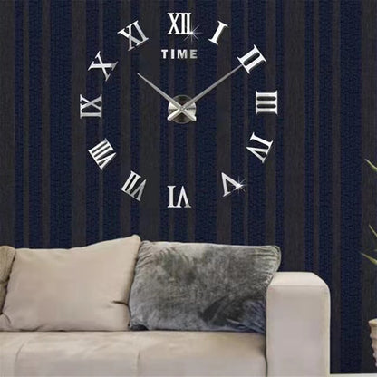 2022 New 3D Roman Numeral Acrylic Mirror Wall Clock Sticker Fashion DIY Quartz Clocks Watch Home Decoration Living Room Stickers