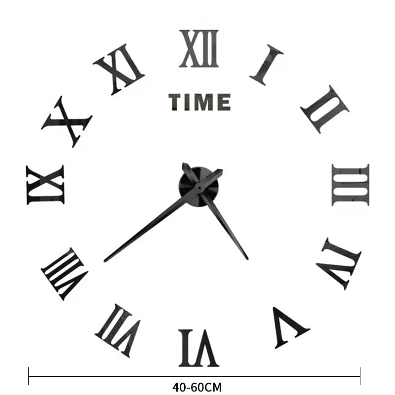 2022 New 3D Roman Numeral Acrylic Mirror Wall Clock Sticker Fashion DIY Quartz Clocks Watch Home Decoration Living Room Stickers