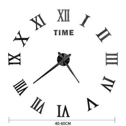 2022 New 3D Roman Numeral Acrylic Mirror Wall Clock Sticker Fashion DIY Quartz Clocks Watch Home Decoration Living Room Stickers